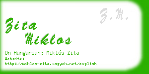 zita miklos business card